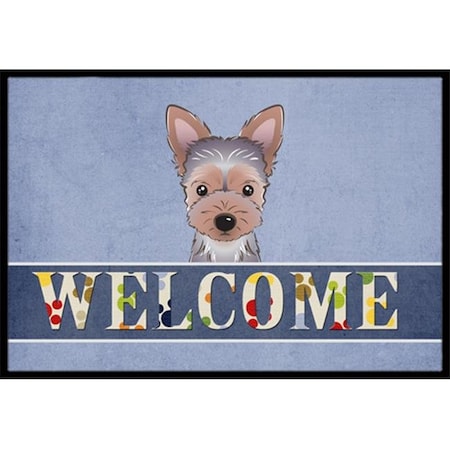 Carolines Treasures Carolines Treasures BB1418JMAT Yorkie Puppy Welcome Indoor & Outdoor Mat; 24 x 36 in. BB1418JMAT
